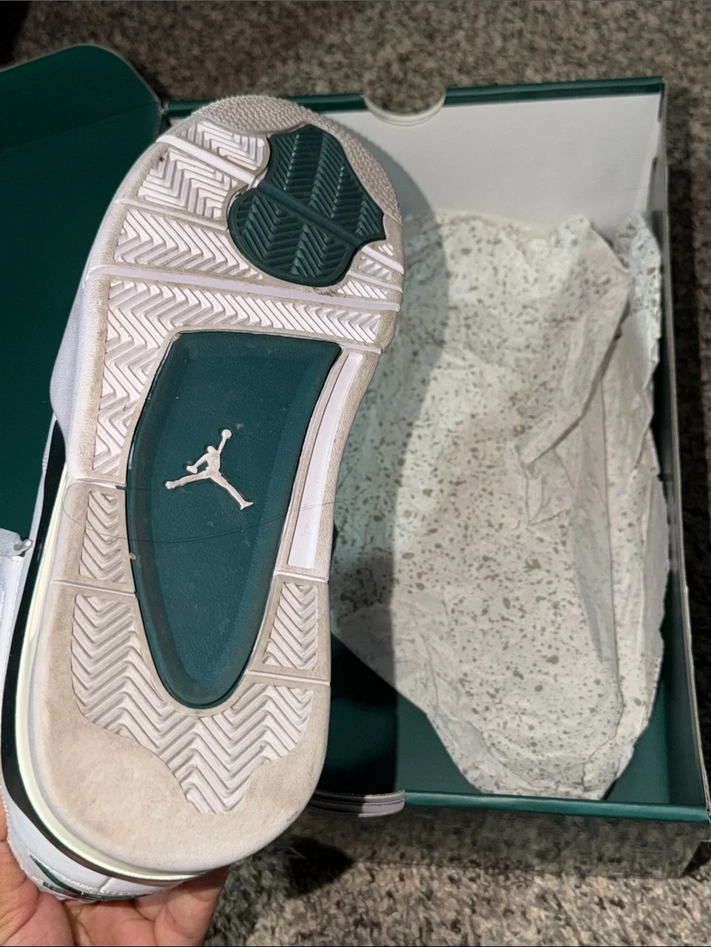 Jordan Men’s Sneakers - White and Dark Teal
